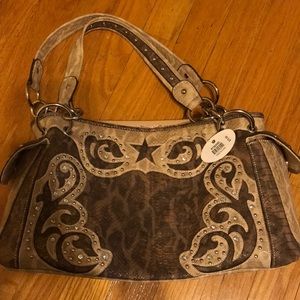 BNWT PU LEATHER SNAKE SKIN STUDDED PURSE